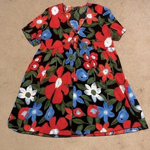 SHEIN Curve - Baby Doll Floral Dress - 0XL